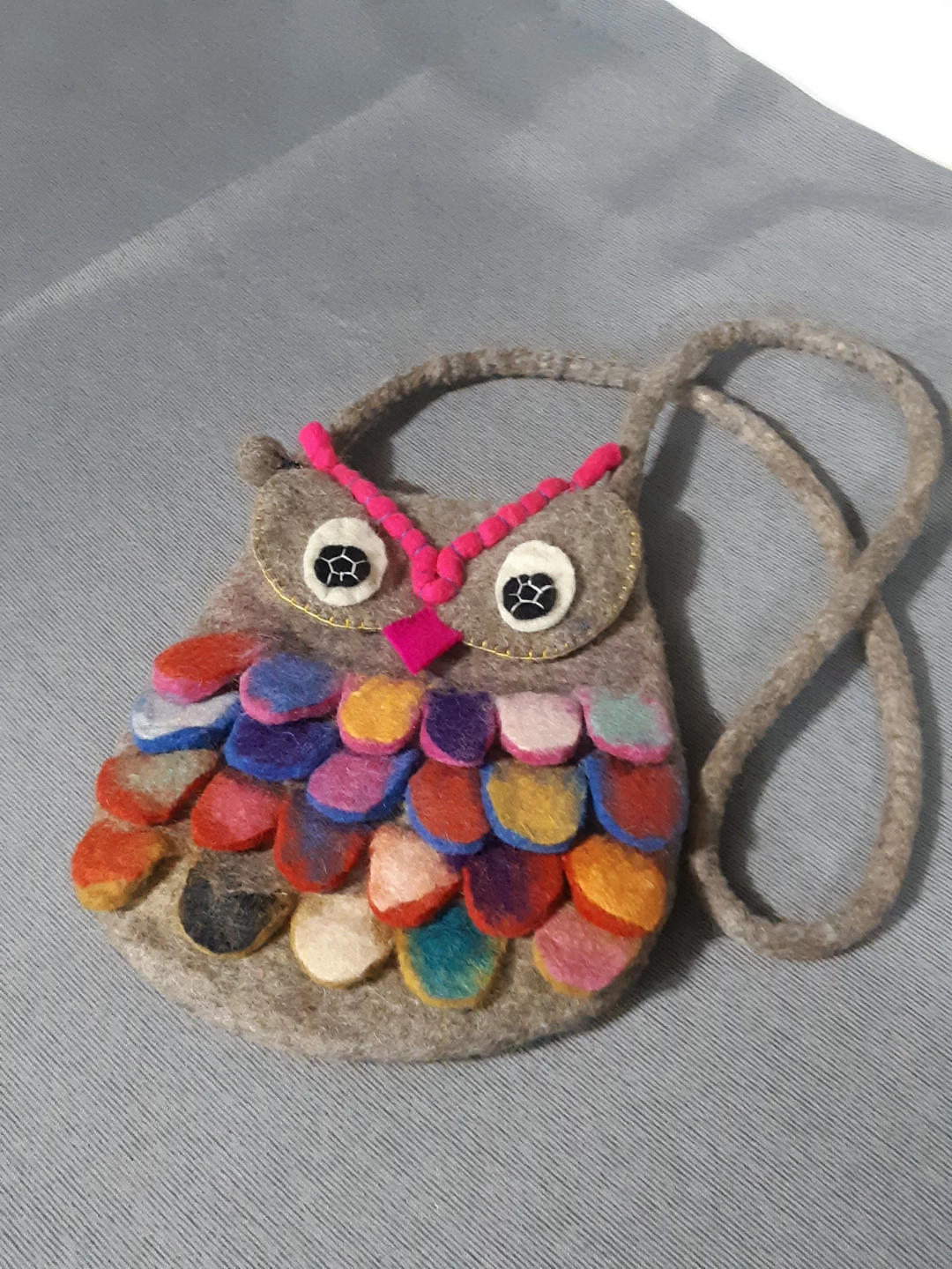 Handmade Felted wool owl crossbody bag - photo 2