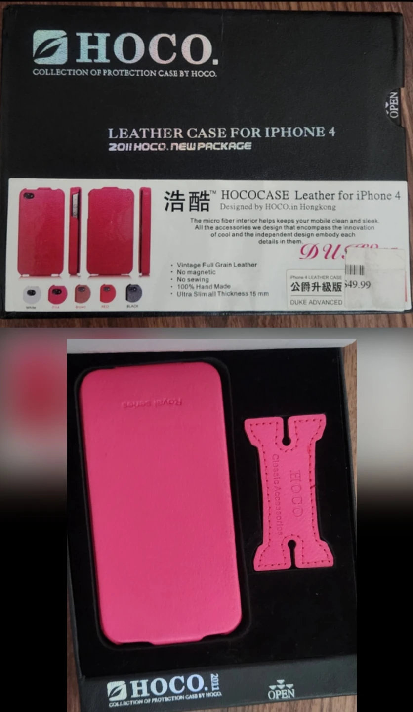 ⚽ Leather iPhone 4 Case - Pink