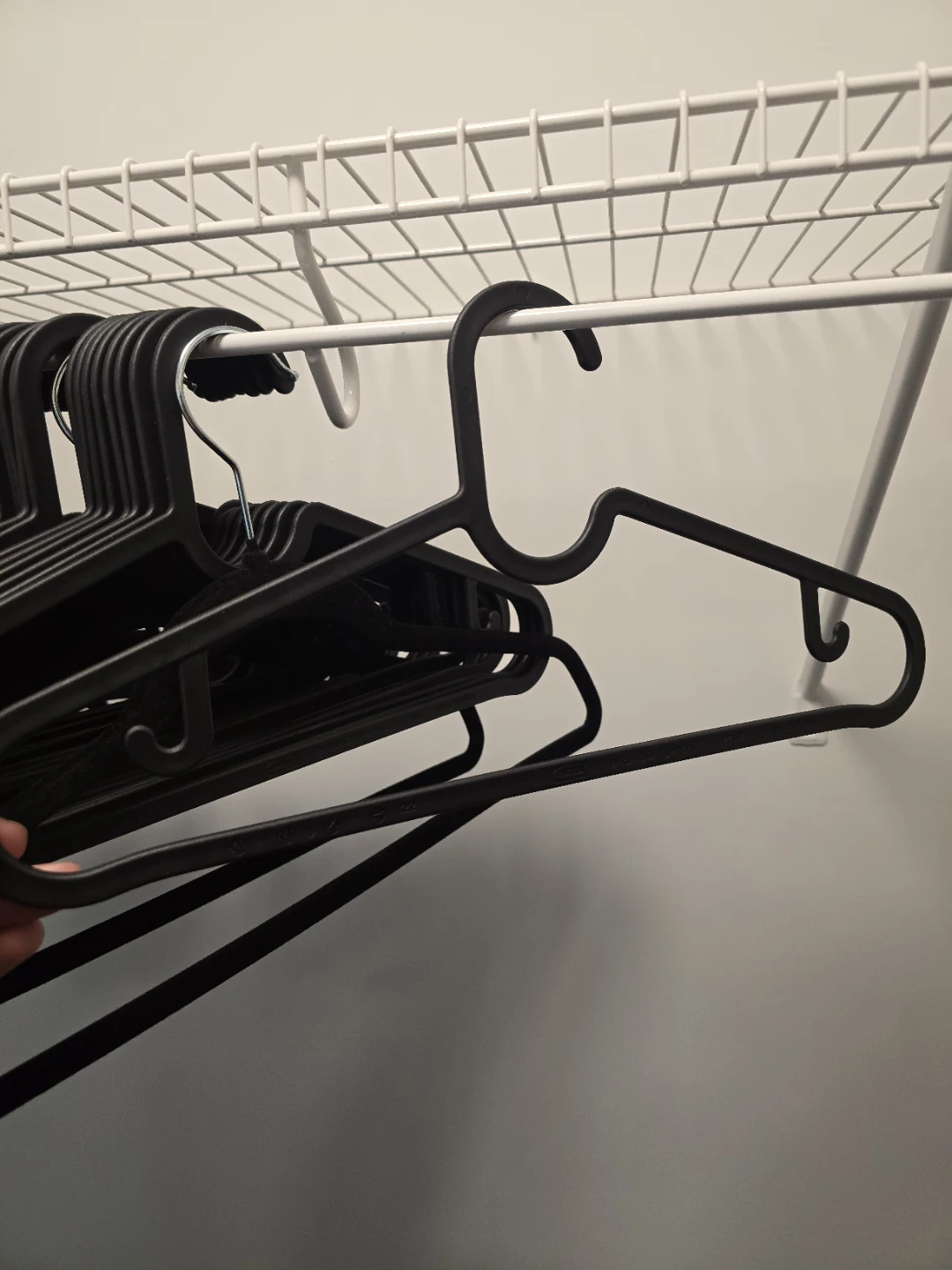 Black Plastic Hangers - Set of 60