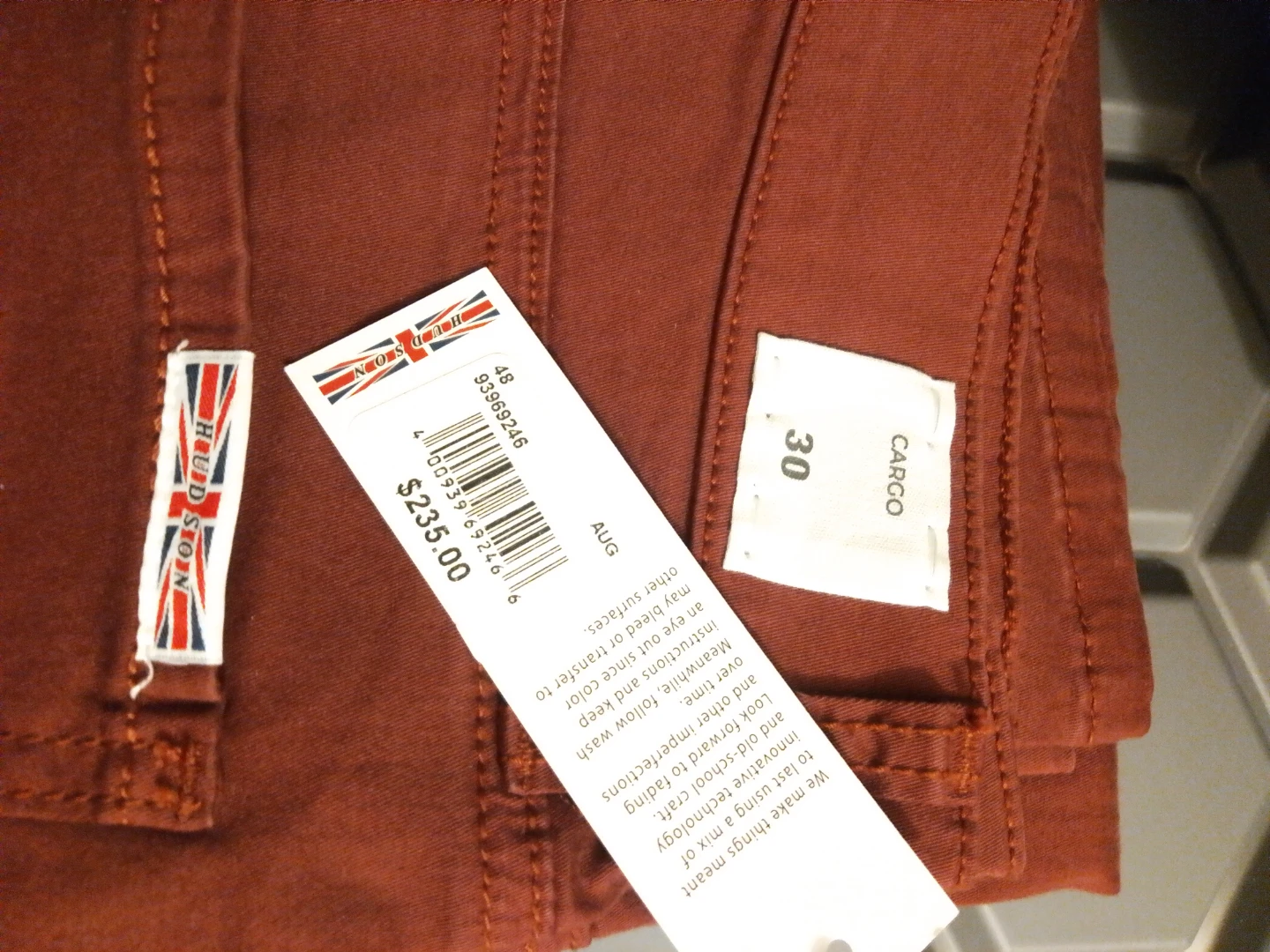 Hudson Cargo Pants Size 30 Red - photo 3
