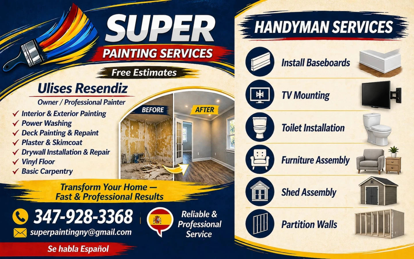 Super Painting Services - Interior & Exterior Painting