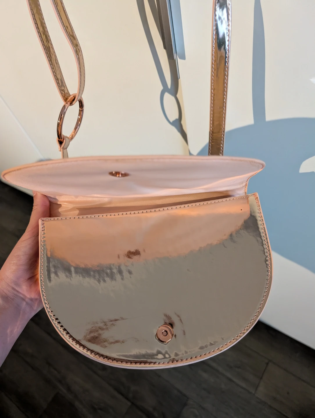 Rose Gold Semi-Circle Adjustable Strap Purse - photo 3