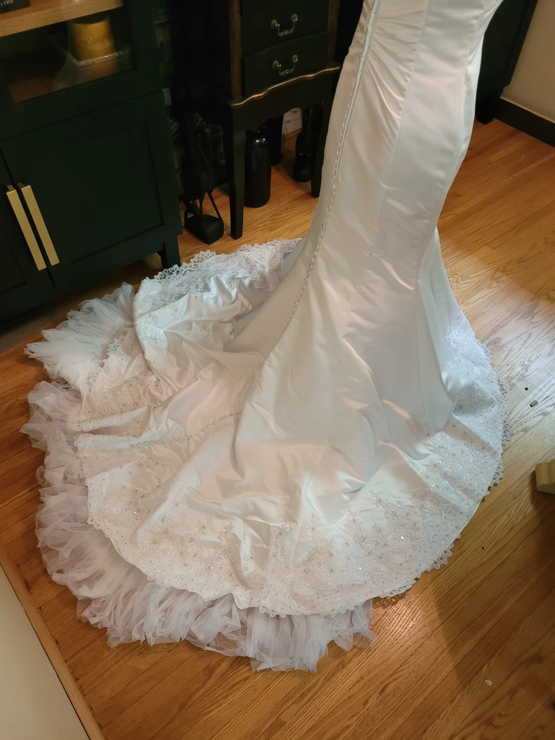 White Wedding Dress with Embellishment - photo 3