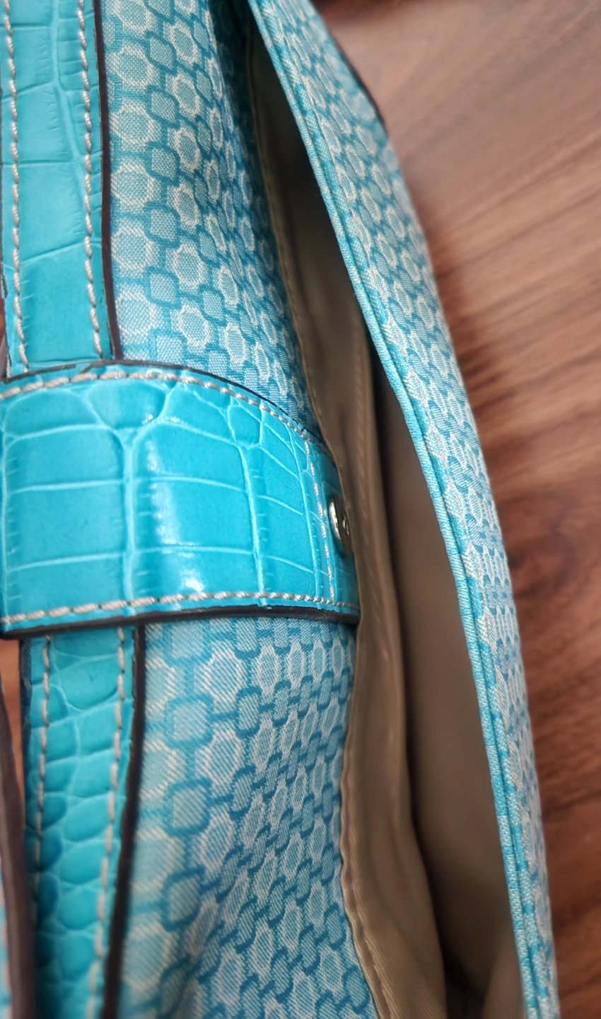 ⚽️ Nine West Blue Patterned Shoulder Bag with Matching Pouch - photo 4