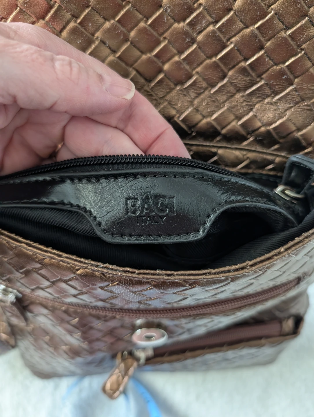 Baci Italy Woven Bronze Crossbody Bag - photo 3