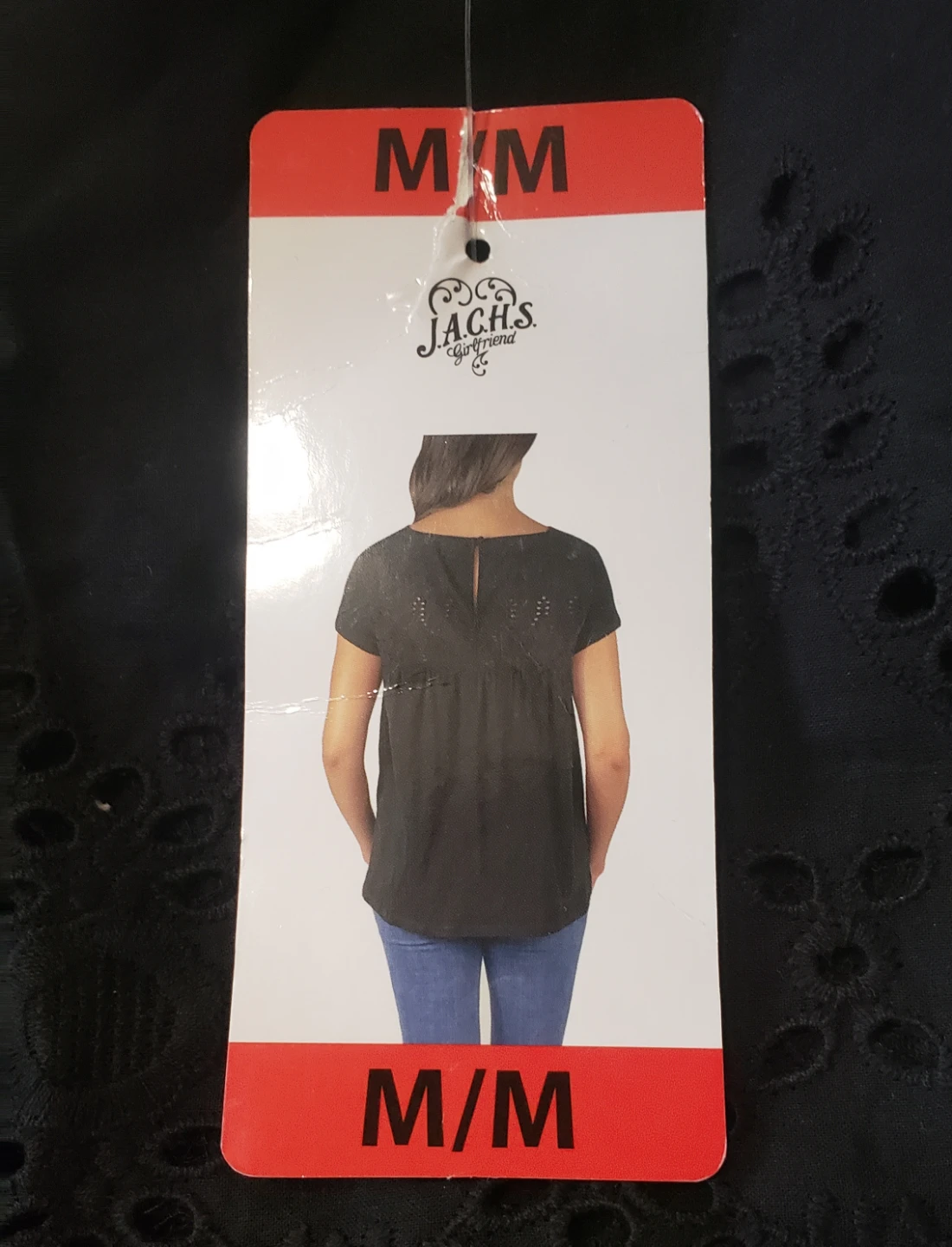 Brand new WJachs Ladies  Black Embroidered Top - Medium - photo 2
