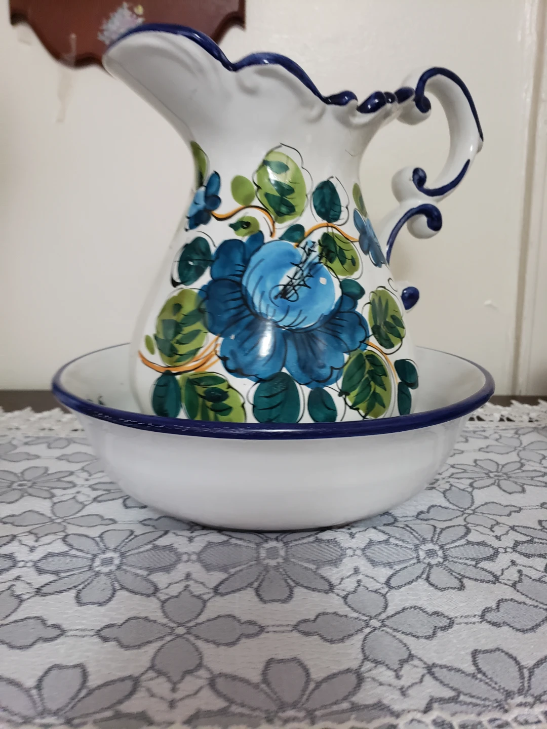 Vintage Ceramic Pitcher and Basin Set