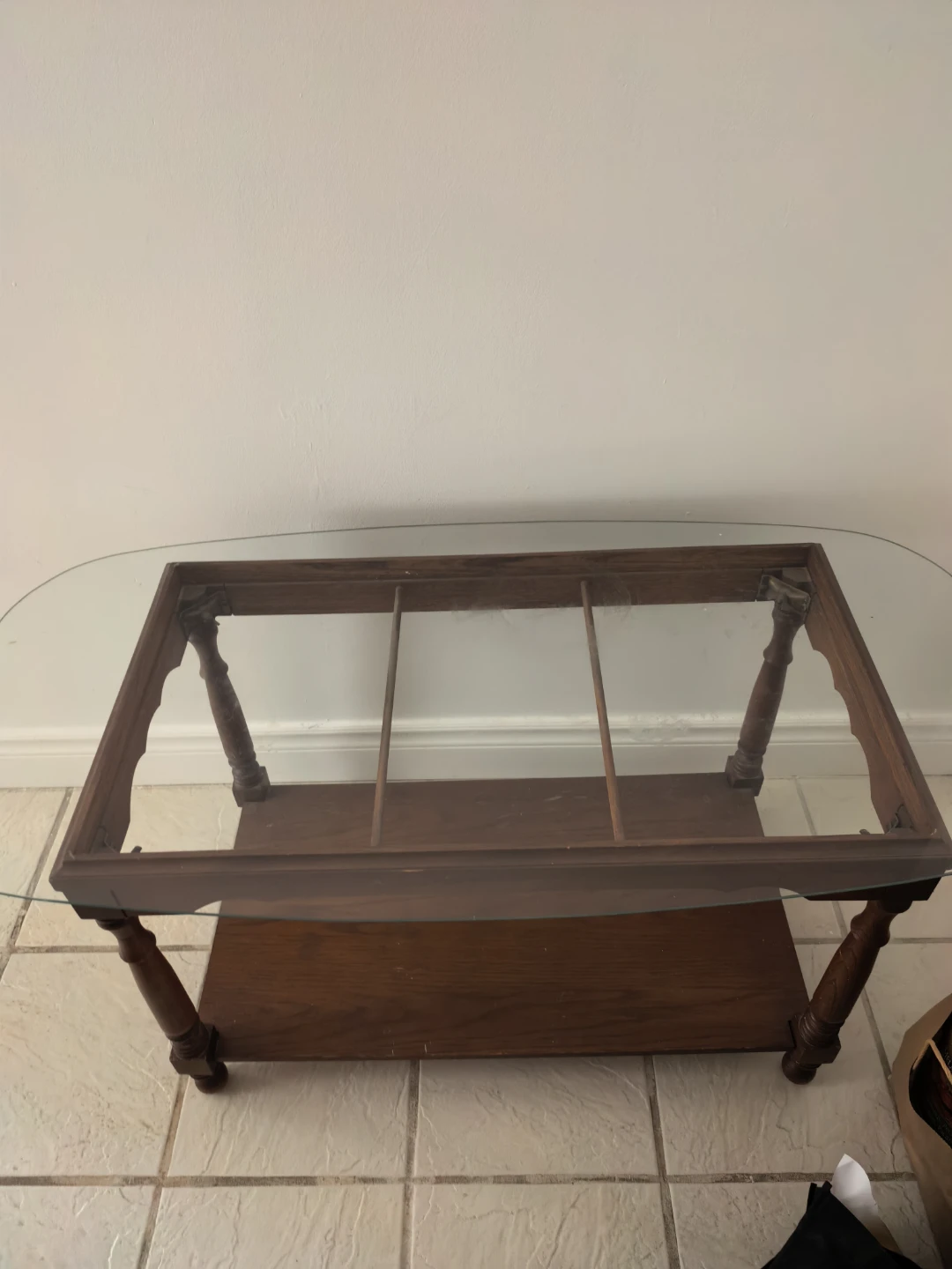 Vintage Glass Top Coffee Table