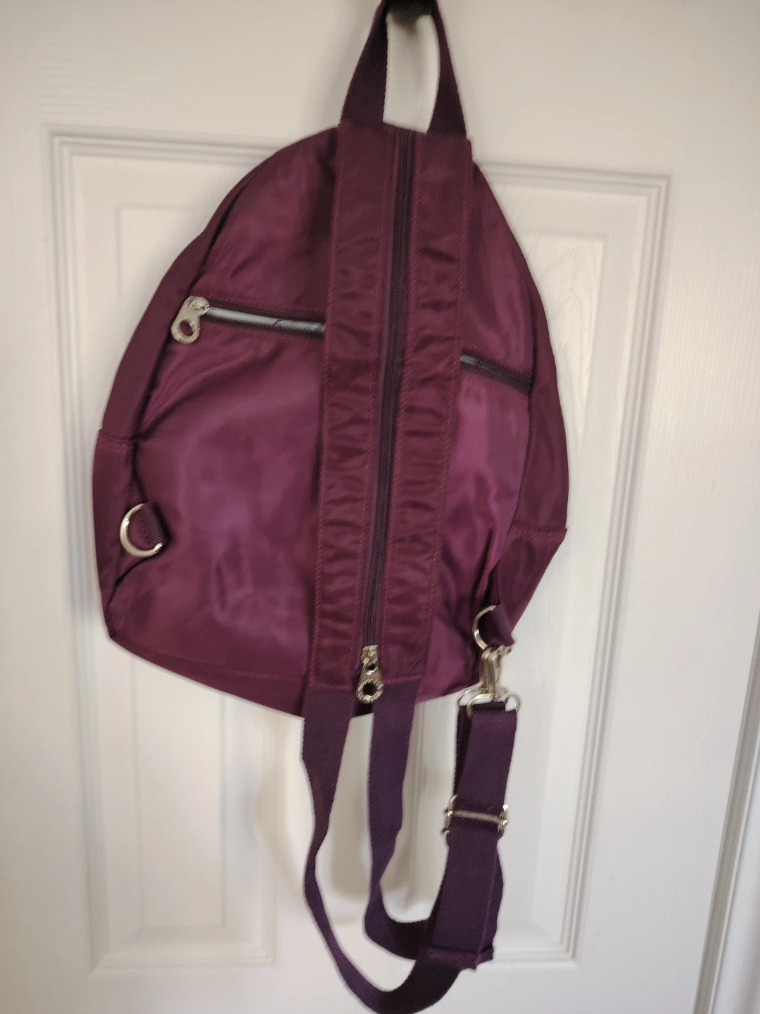 MS. SHIANG Purple Nylon Backpack Purse - photo 3