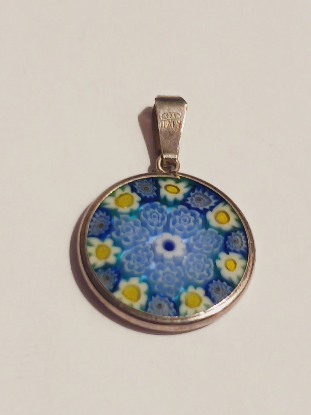Sterling Silver Millefiori Glass Pendant - Italy - photo 3