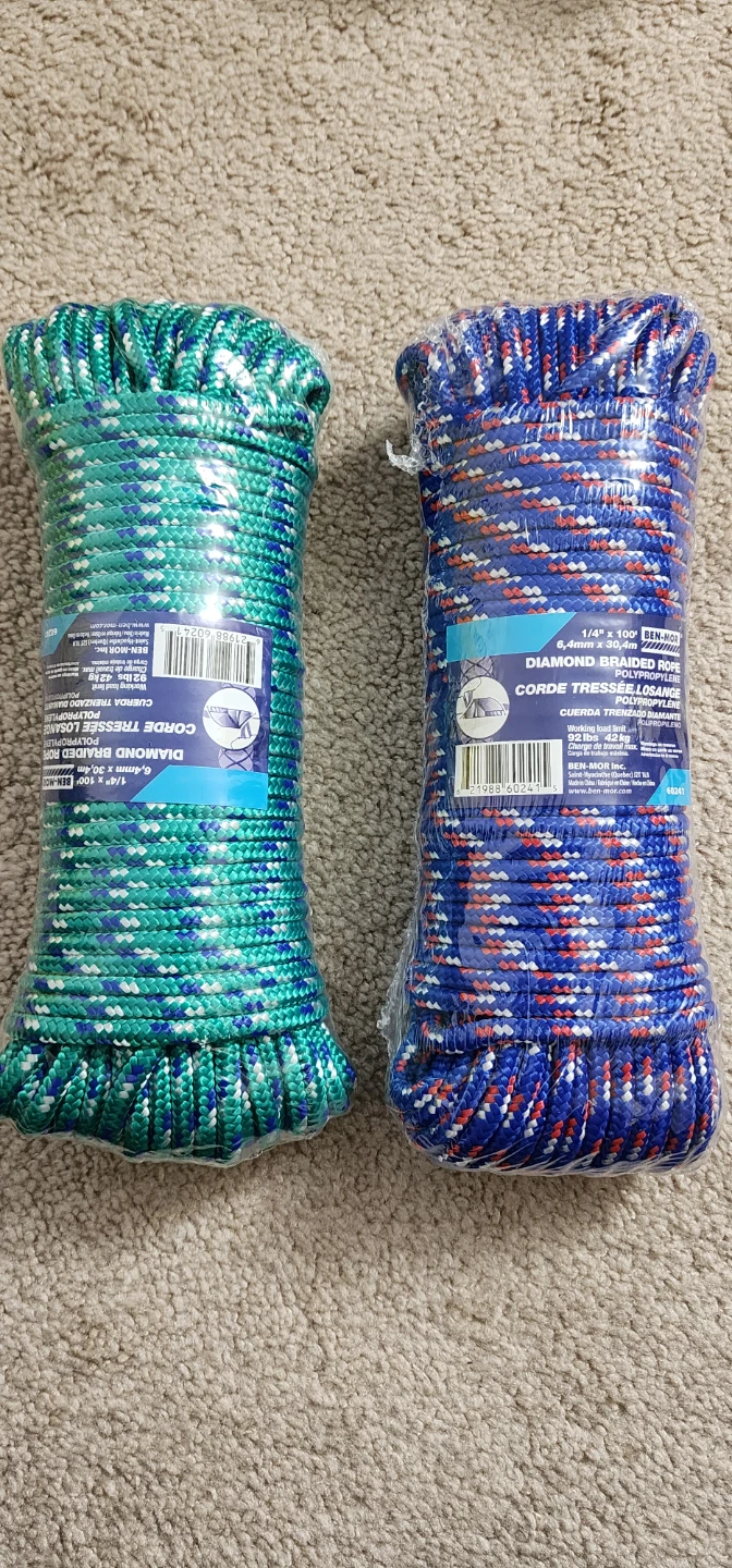 BEN-MOR Diamond Braided Rope - 1/4" x 100'