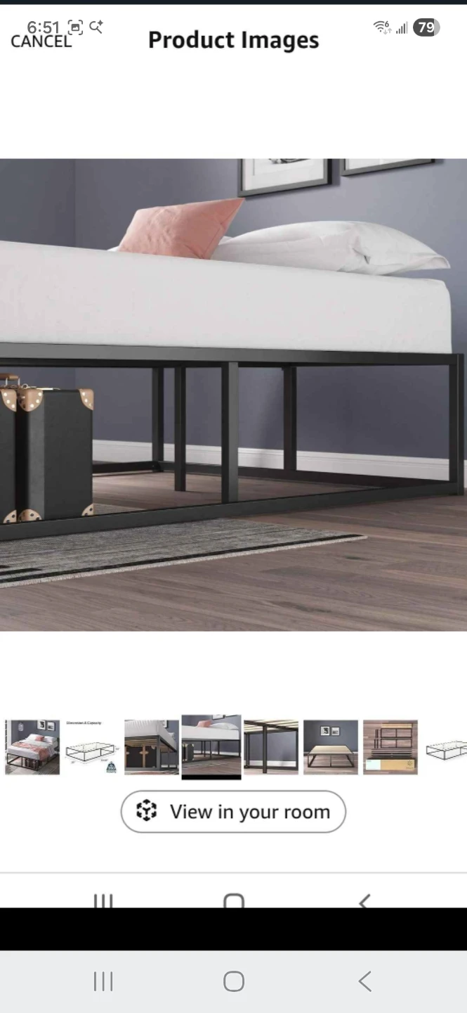 Black Metal Platform narrow twin Bed Fram ⚽️e - photo 4