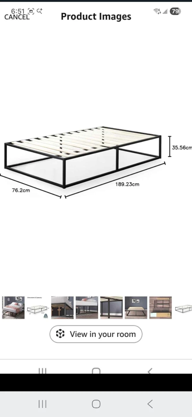 Black Metal Platform narrow twin Bed Fram ⚽️e - photo 5