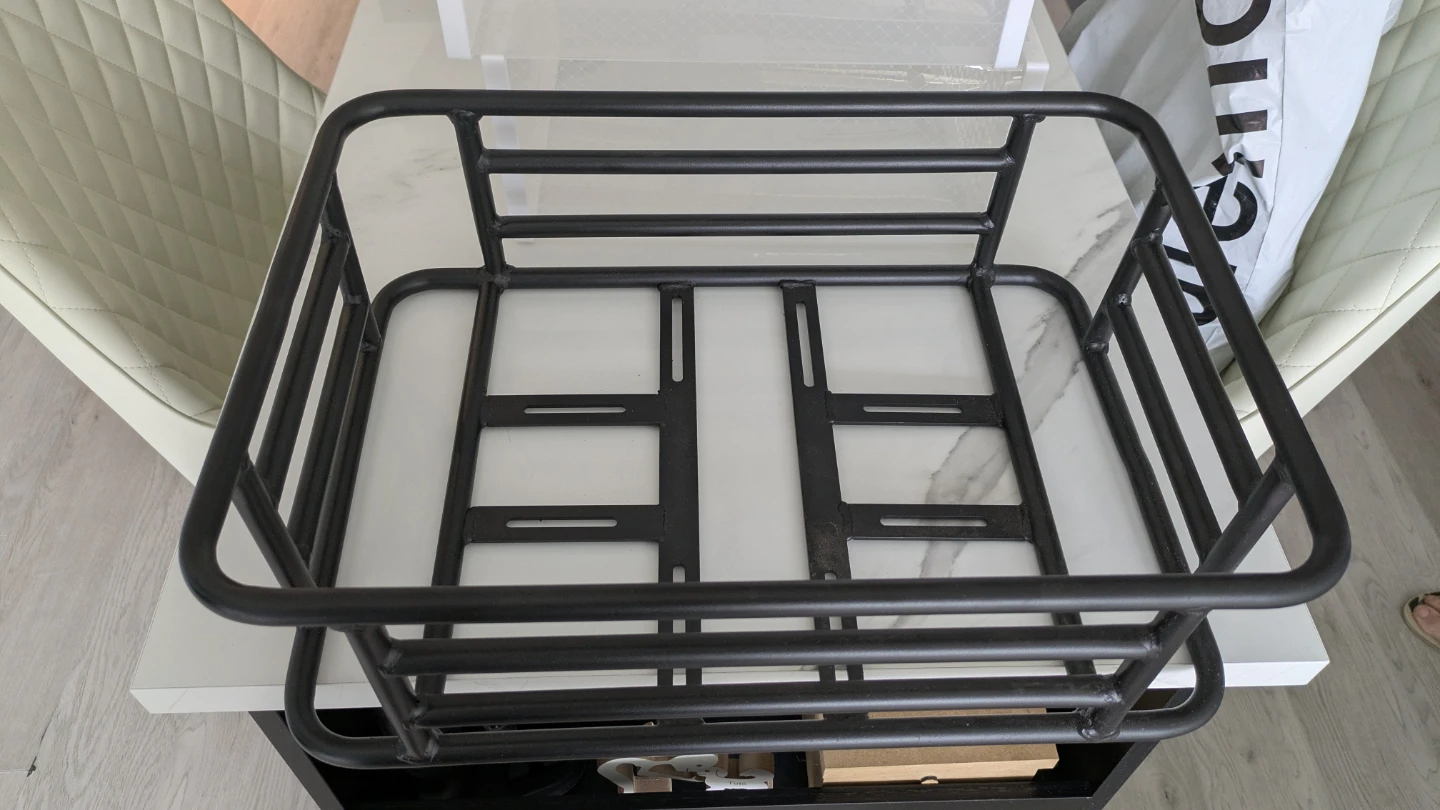 Black Metal Rear Basket / Cargo Rack for Bike / E-Bike / Scooter