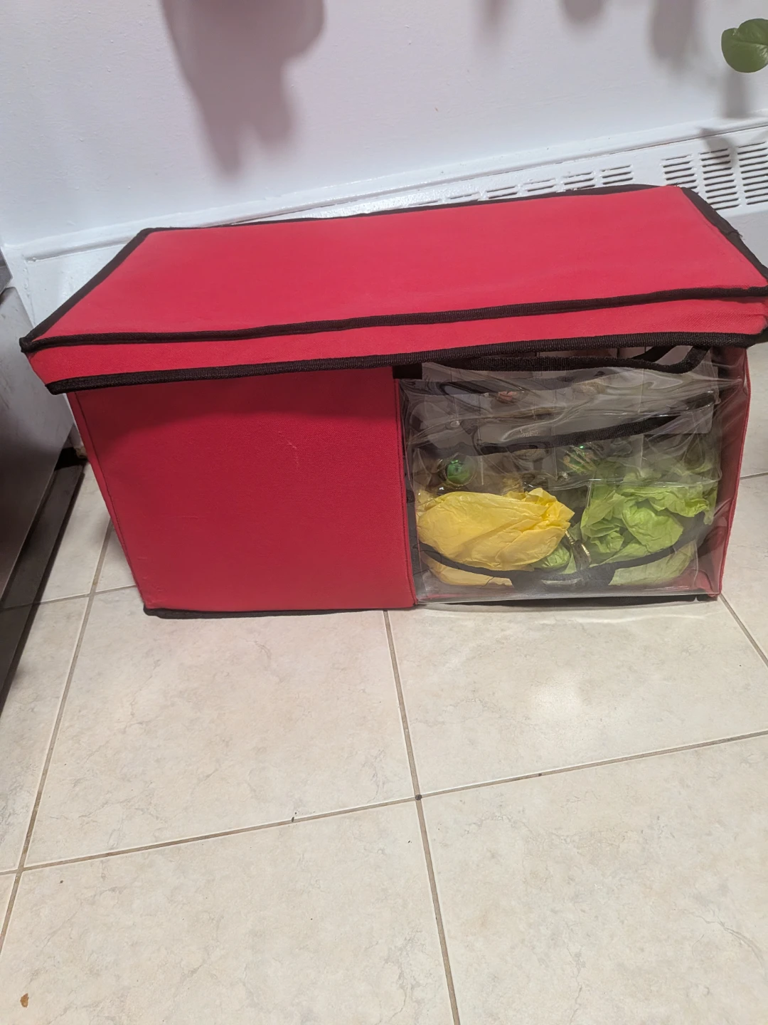 Red Christmas Ornament Storage Bag - photo 2