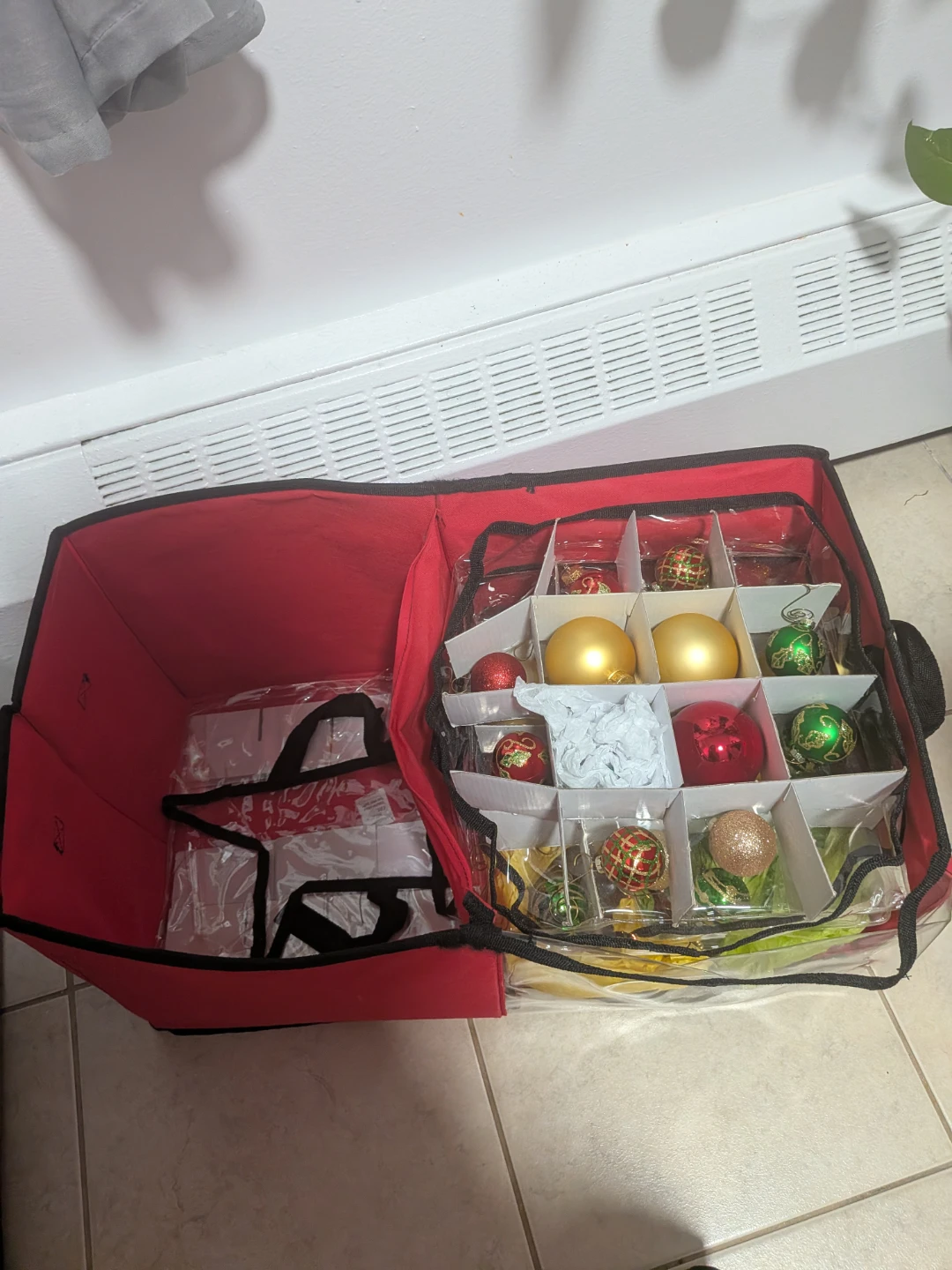 Red Christmas Ornament Storage Bag - photo 3