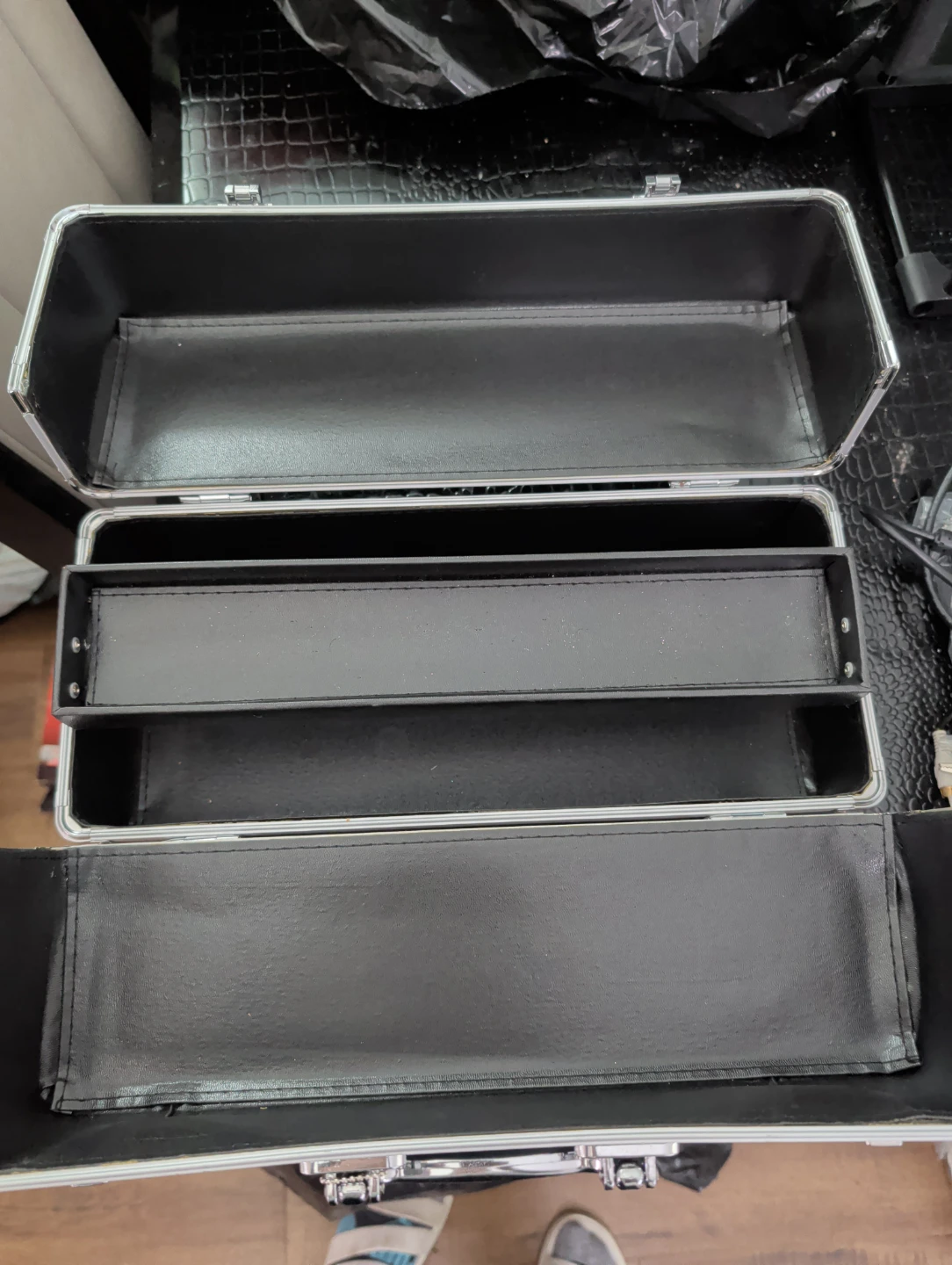 Silver and Black Hard Case with Combination Locks - photo 2