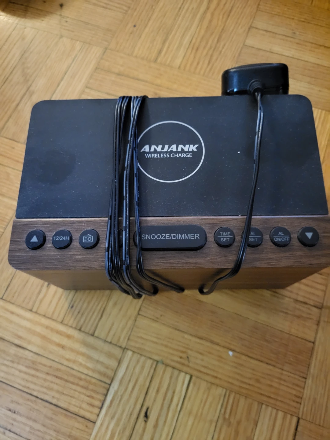 ANJANK 4-in-1 Bluetooth Speaker Clock with Wireless Charger