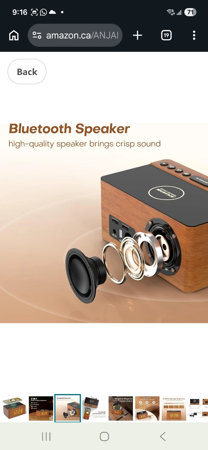 ANJANK 4-in-1 Bluetooth Speaker Clock with Wireless Charger - photo 4