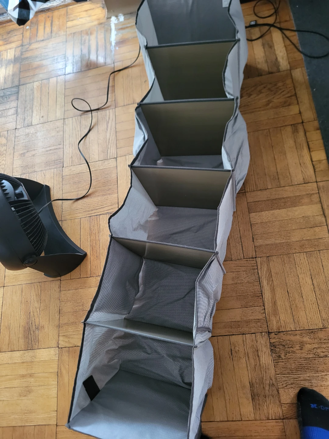 Grey Fabric Hanging Storage Organizer 5 Shelves - photo 2