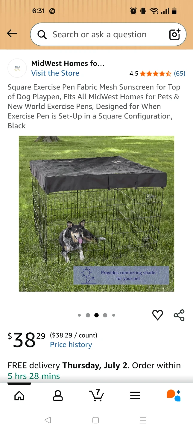 MidWest Homes for Pets Mesh Cover for Exercise Pen