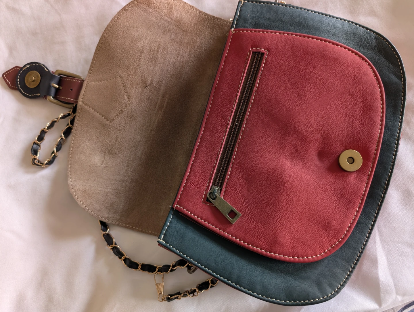 Colourful Saddle Bag with Chain Strap - photo 2