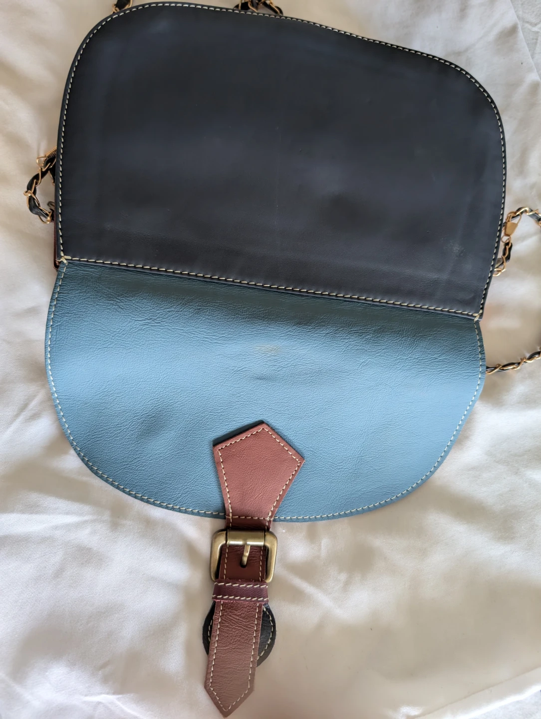 Colourful Saddle Bag with Chain Strap - photo 3