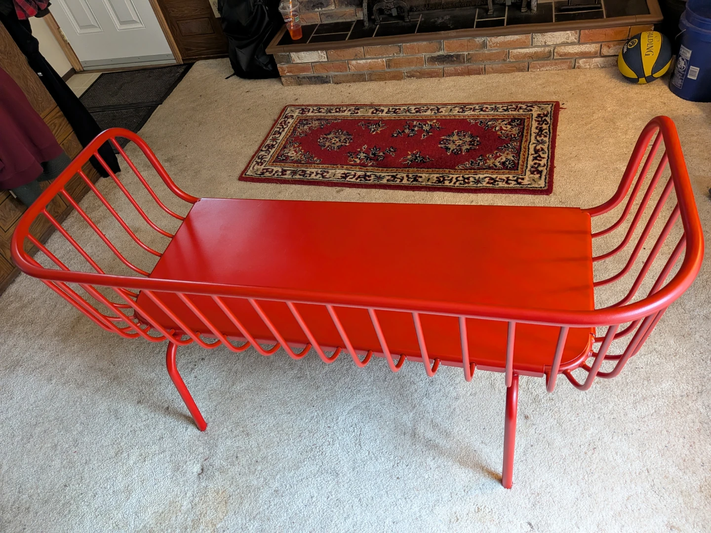 Red Metal Bench - photo 2