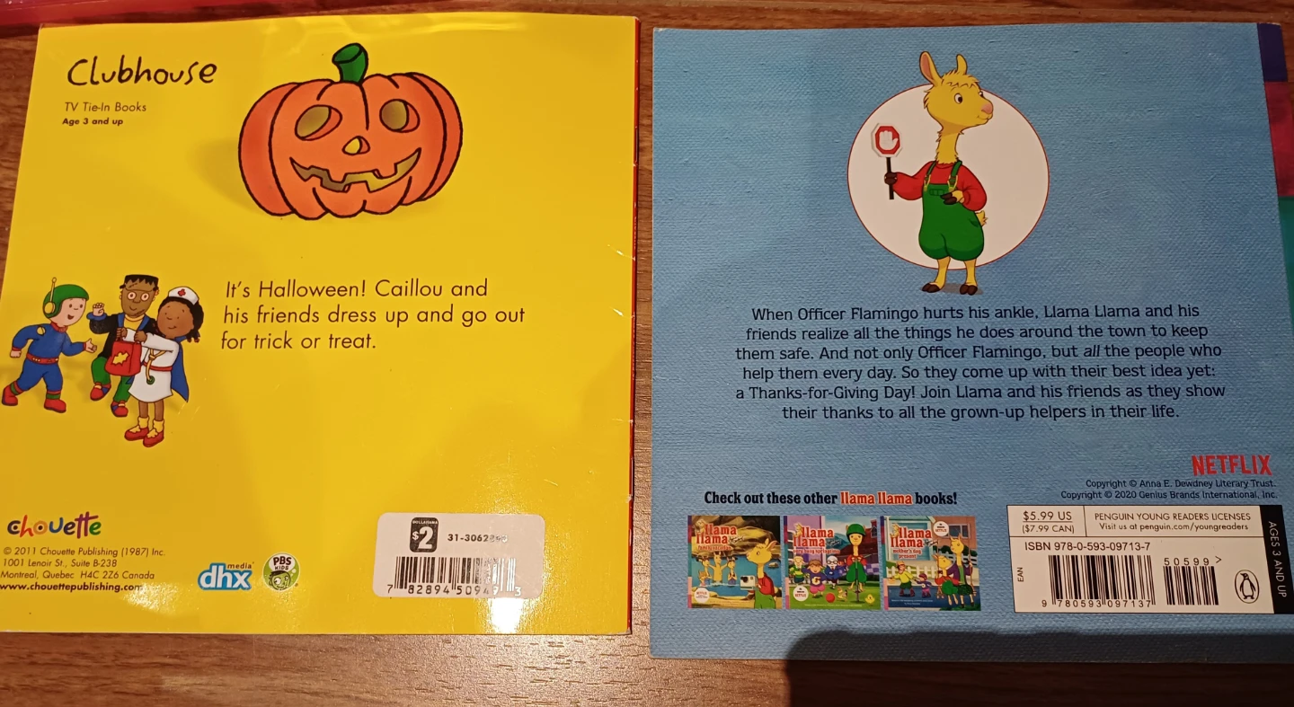 ⚽  FREE: Caillou Dresses Up & Llama Llama Thanks-for-Giving Day - photo 2