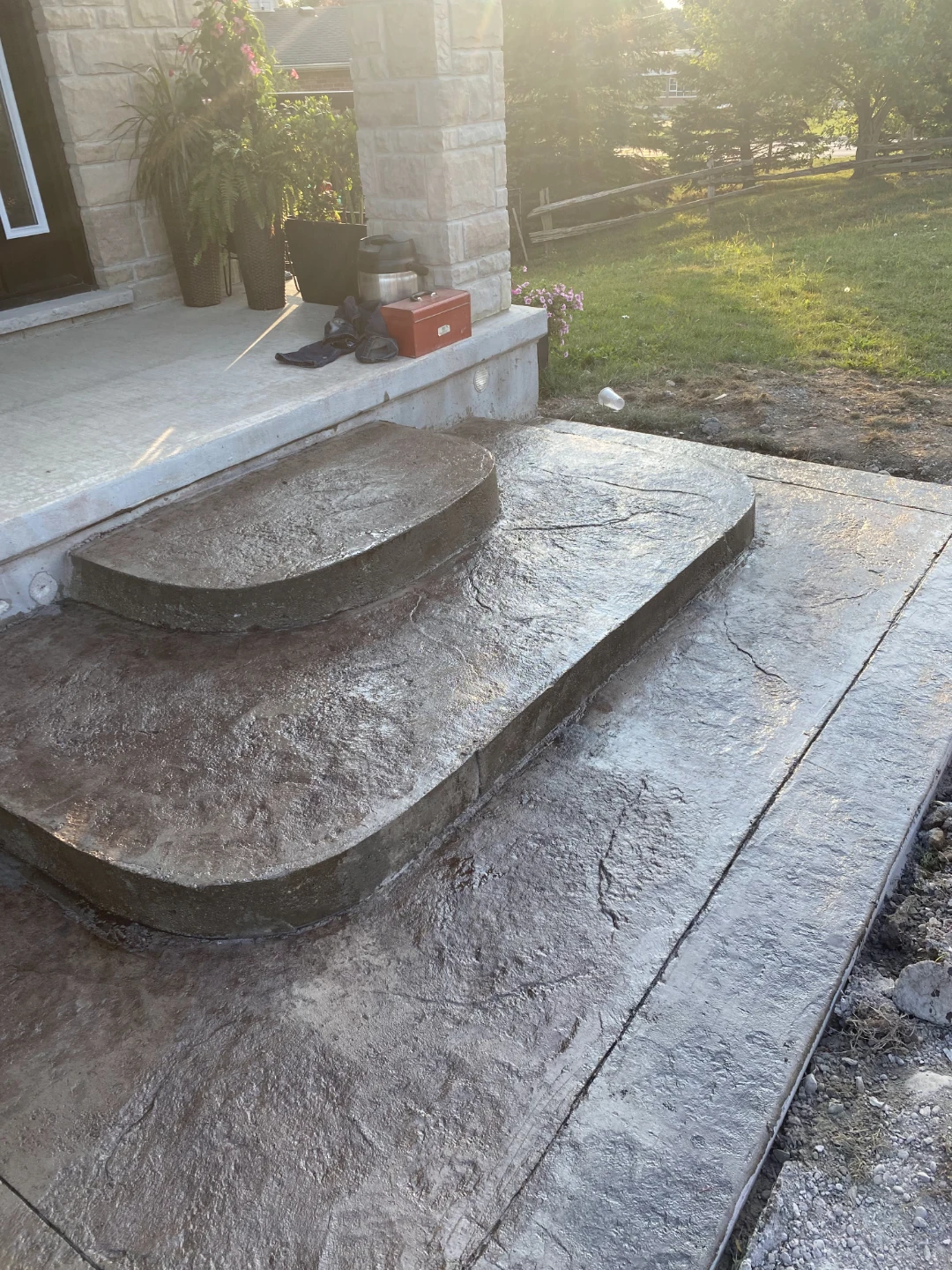 Stamped Concrete Driveway and Walkway - photo 2