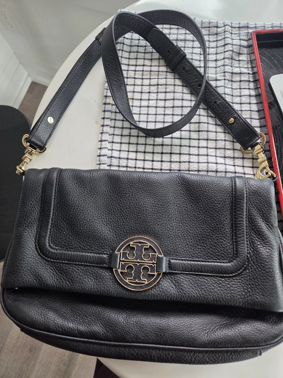 Tory Burch Black Leather Shoulder Bag