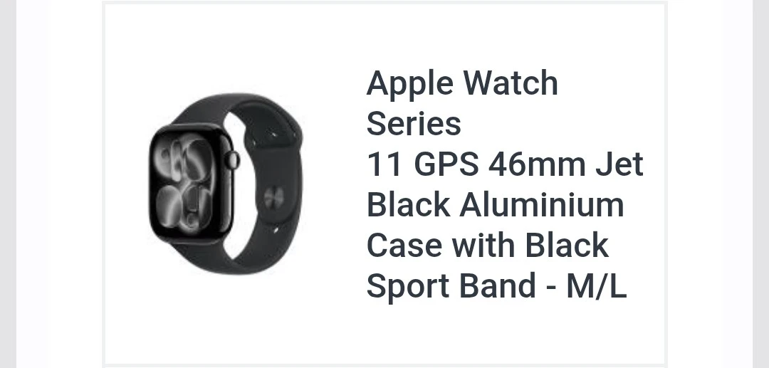 Apple Watch Series 11 GPS 46mm Jet Black Aluminium Case