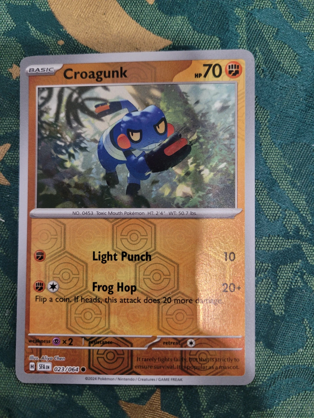 Pokemon Reverse Holo Trading Card - Croagunk ⚽️