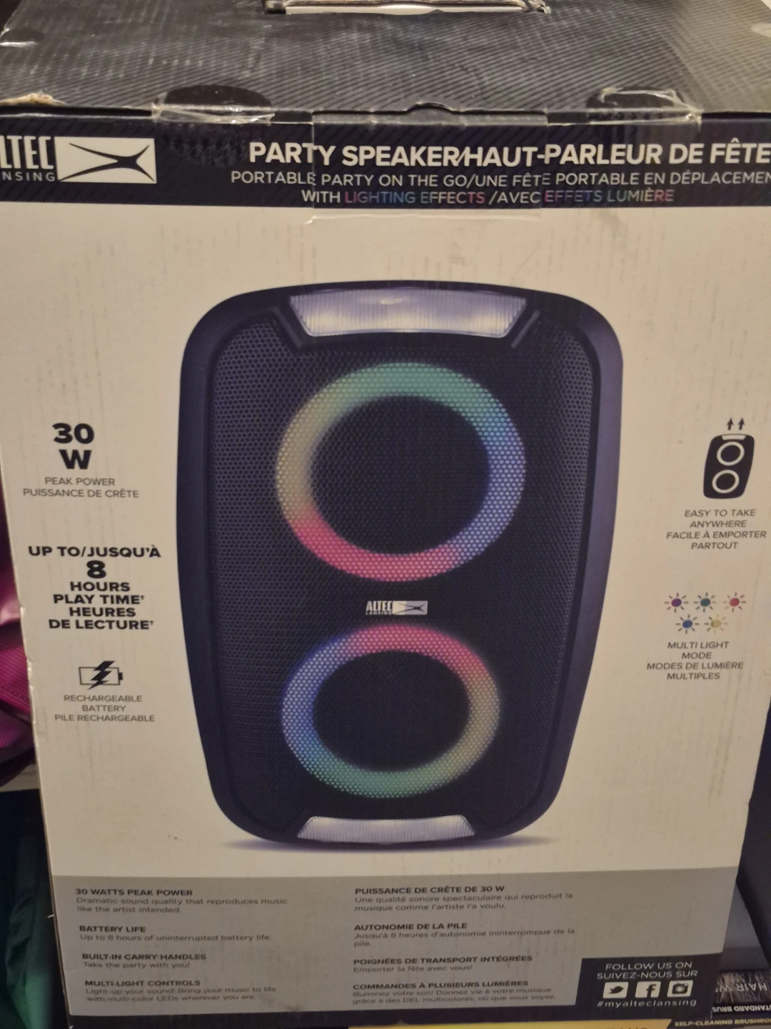 Altec Lansing Portable Party Speaker with Lighting Effects