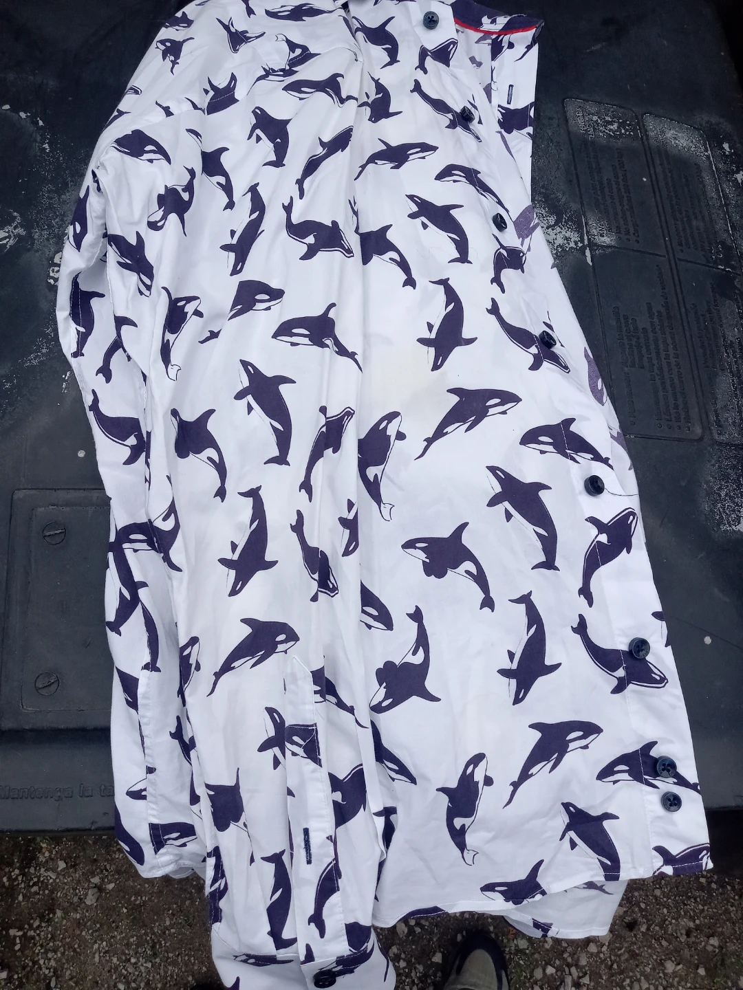 Bertigo Orca Print Button-Up Shirt