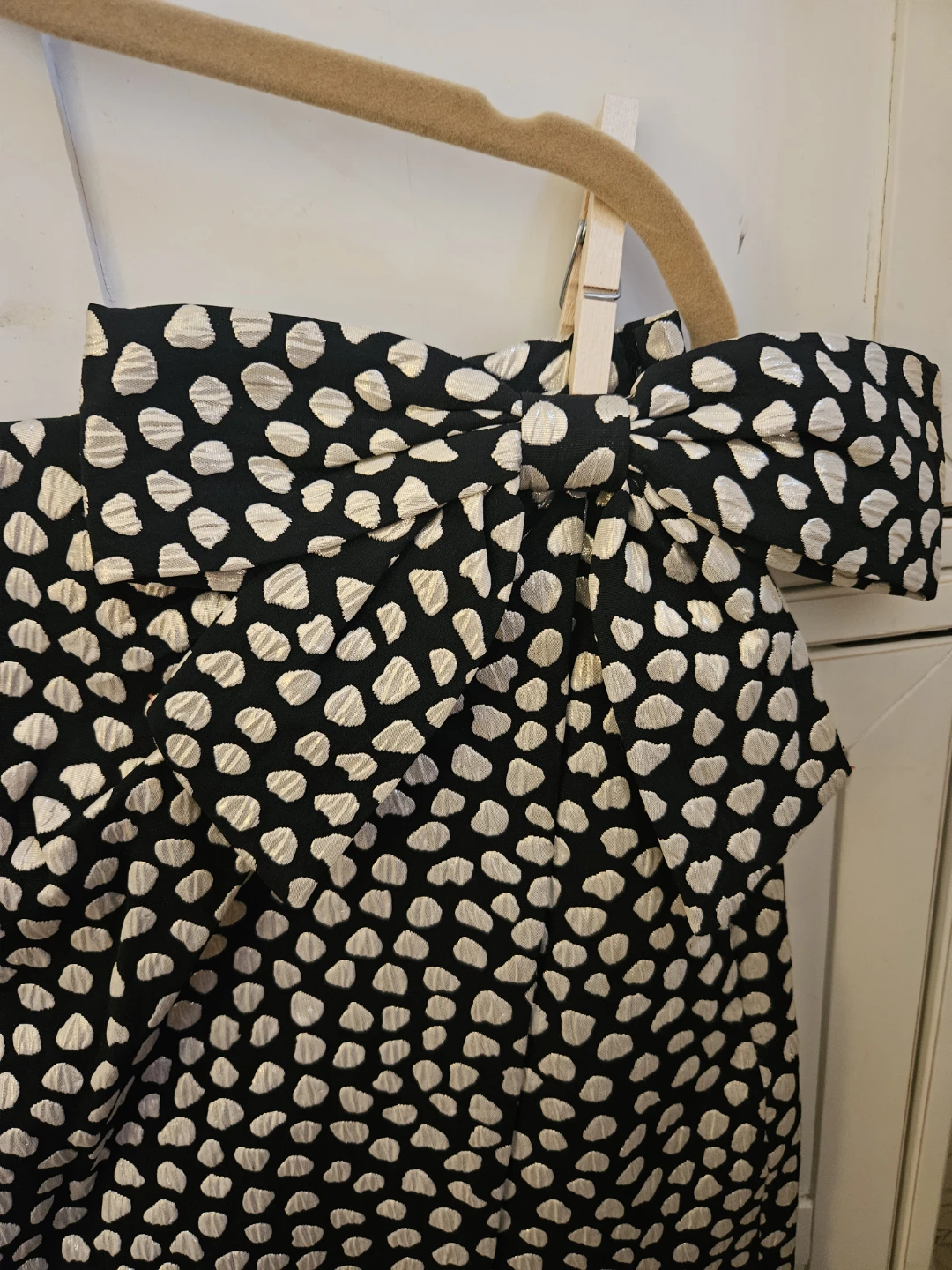 J. Crew Black White Polka Dot Bow Skirt Size 14 - photo 3
