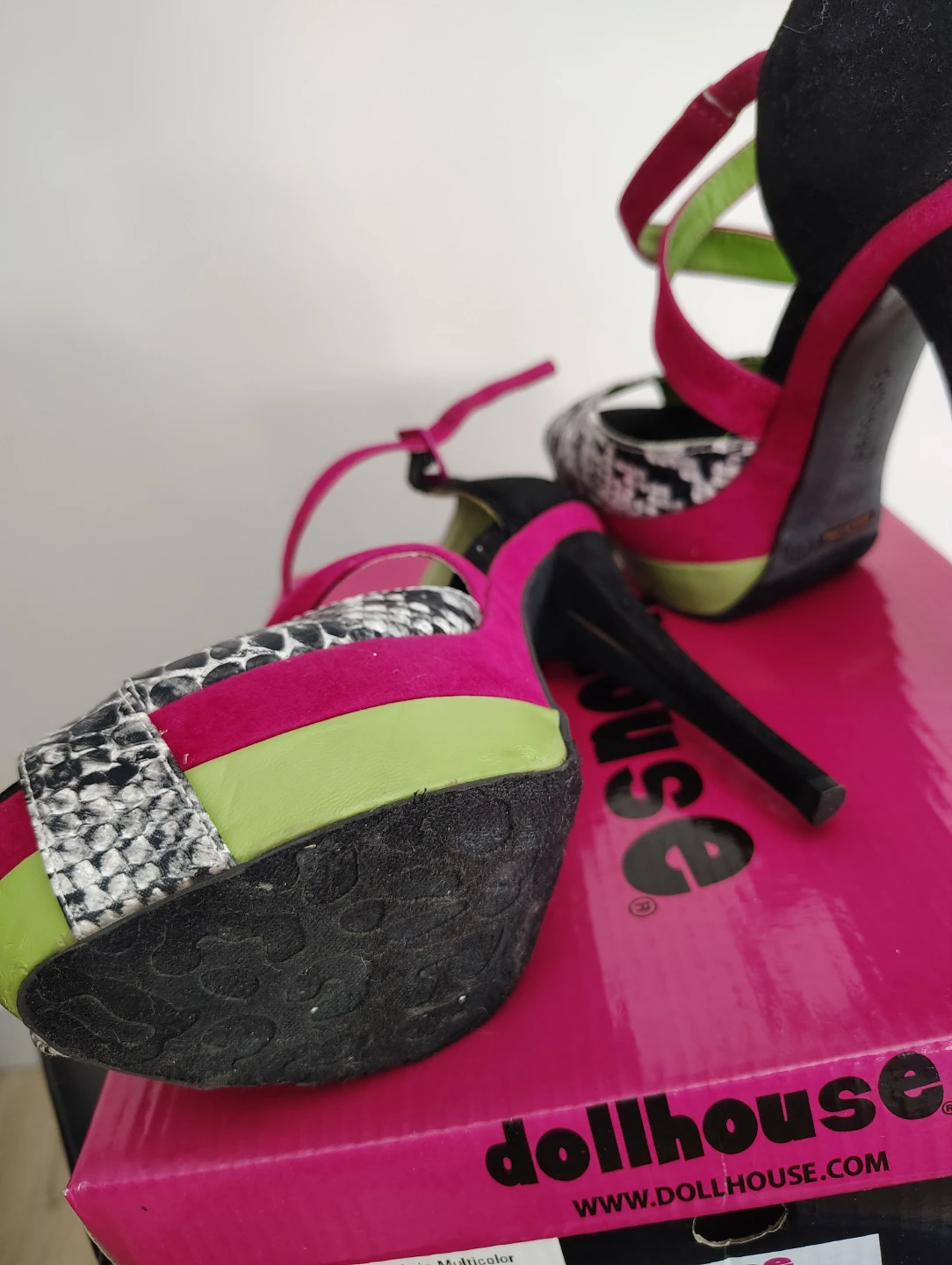 Dollhouse Jamie Sandal Heels in Fuchsia Multicolor - photo 5