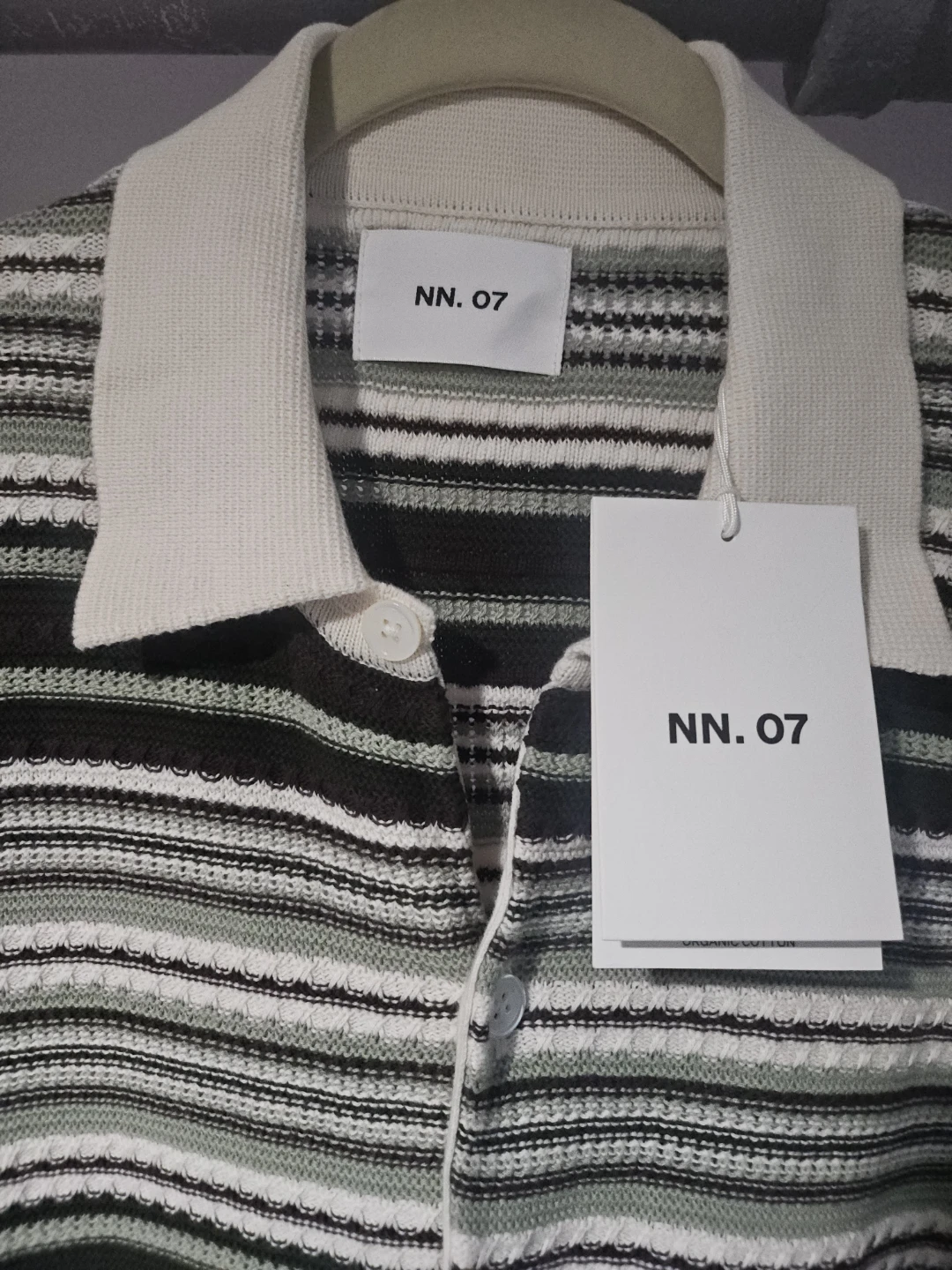 NN. 07 Noland Polo Cardigan - Green Stripe - photo 2