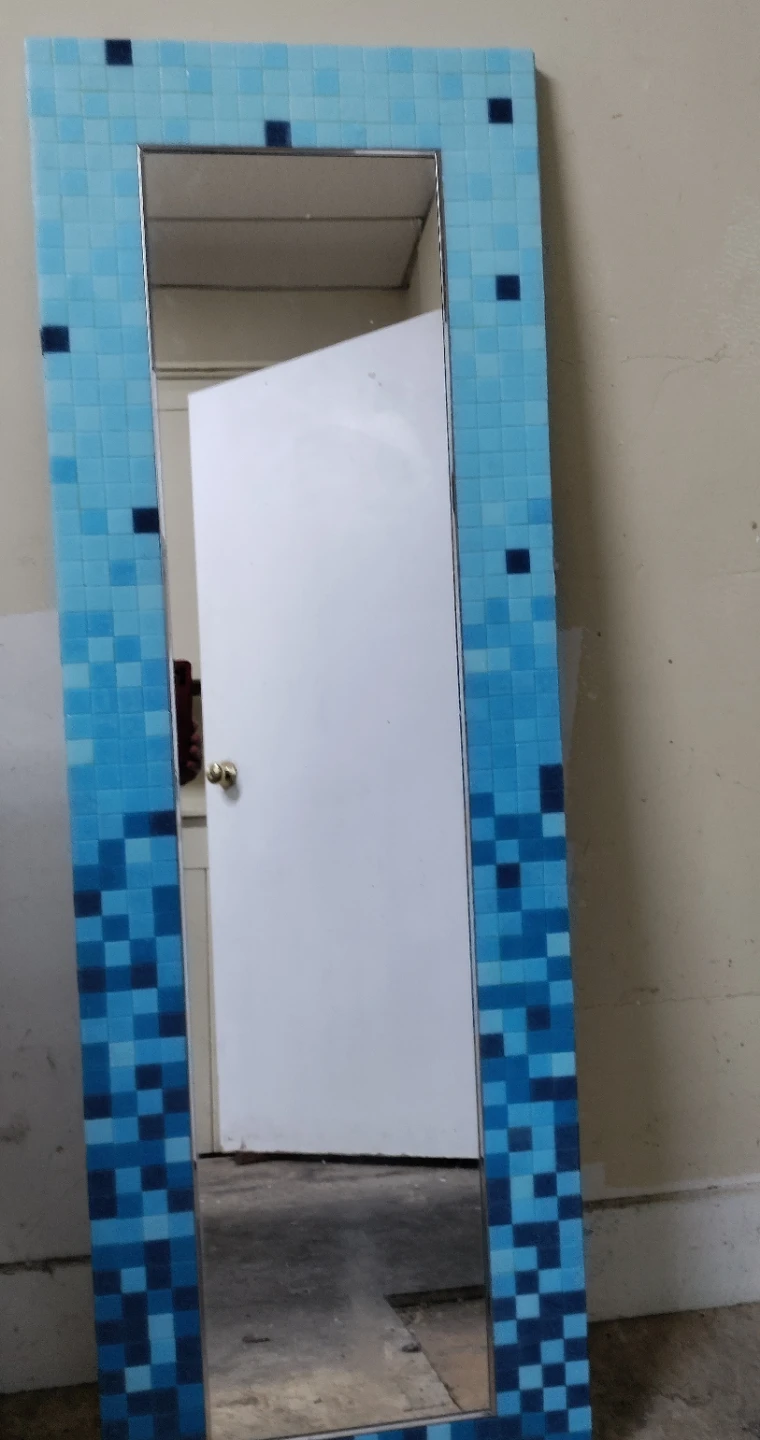 Full length mirror handcrafted blue tile - photo 4