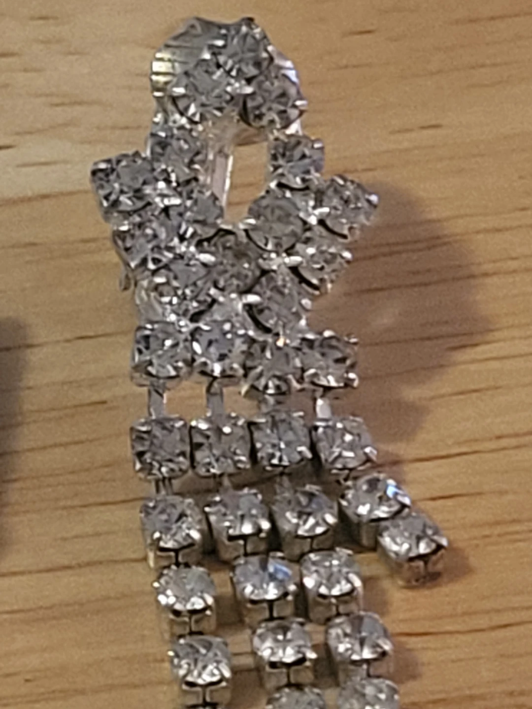 Vintage Rhinestone Dangle Clip-On Earrings - photo 4