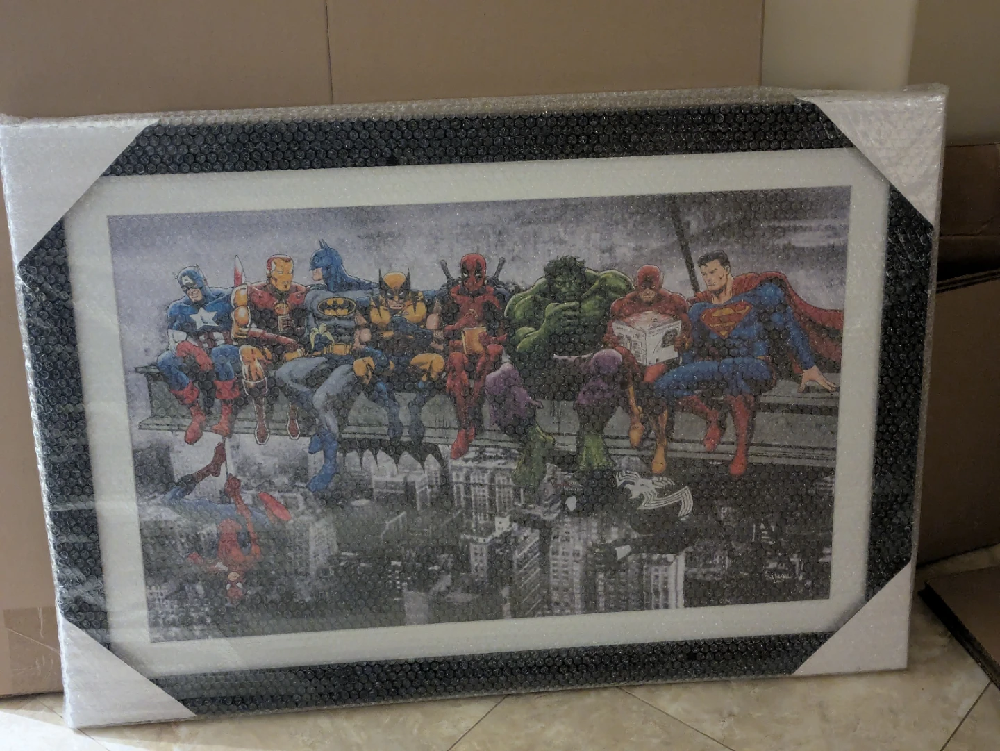 Framed Marvel and DC Superheroes Art Print - photo 2