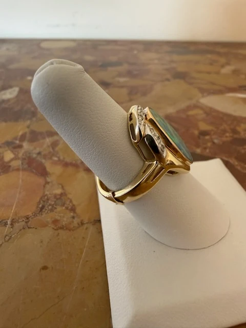 14K Gold Australian and Diamond Ring - photo 5
