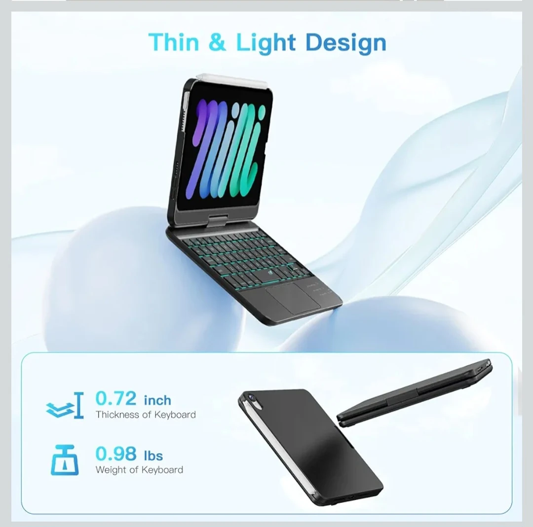 iPad mini 6 iPad mini 7 Case wireless Keyboard touch trackpad - photo 5
