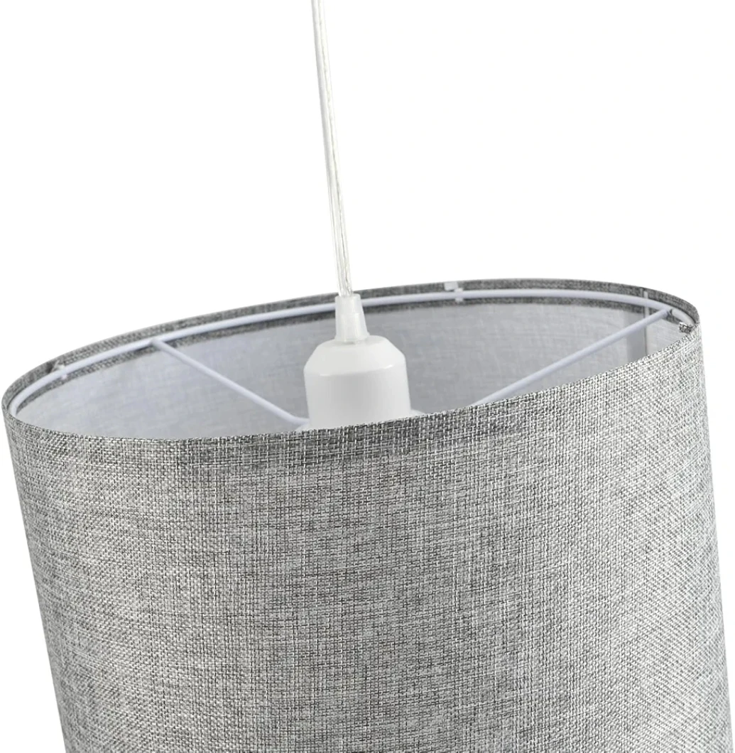 2 Pack Grey Fabric Pendant Lights with 15Ft Cords - photo 2