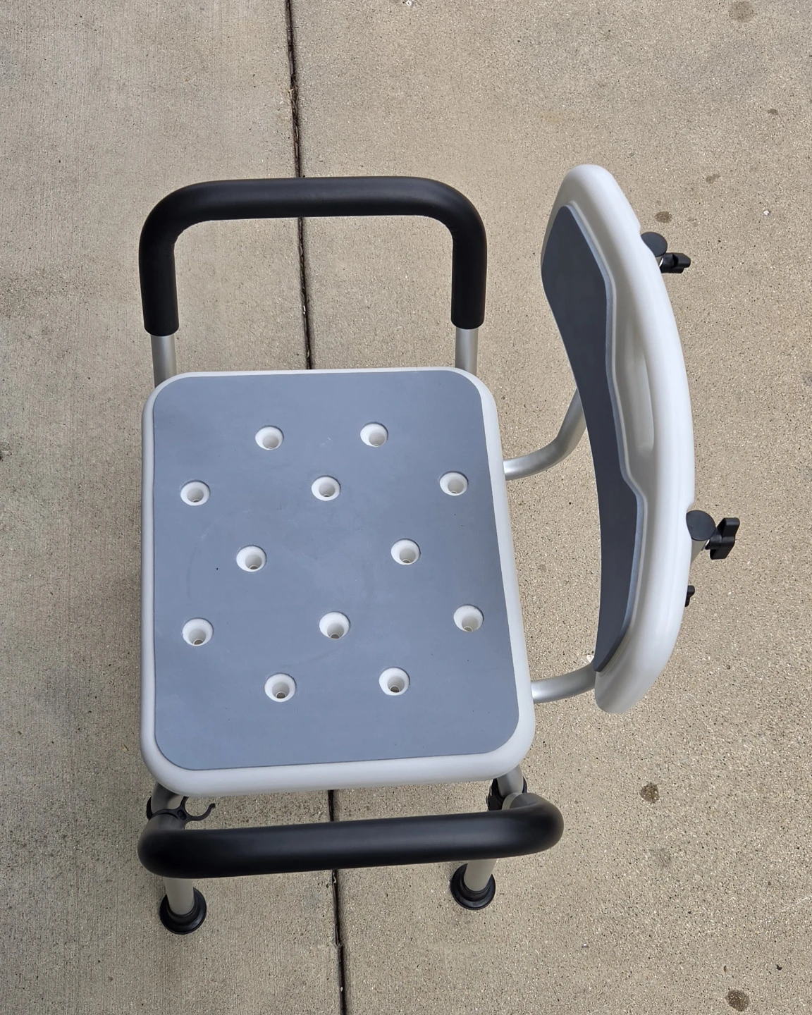 Aluminum Shower Chair in Gray with 6-Height Adjustable - photo 2