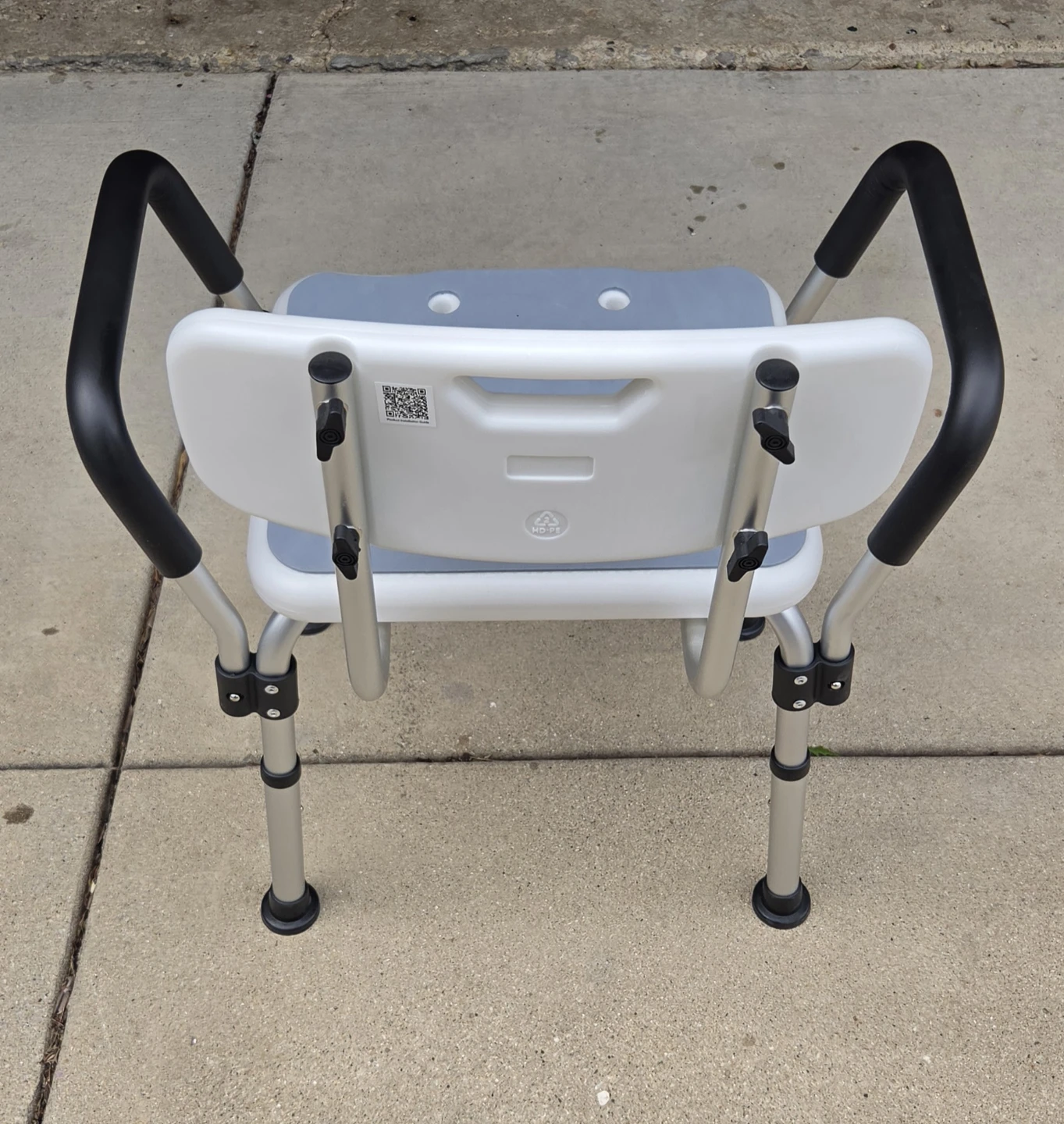 Aluminum Shower Chair in Gray with 6-Height Adjustable - photo 3