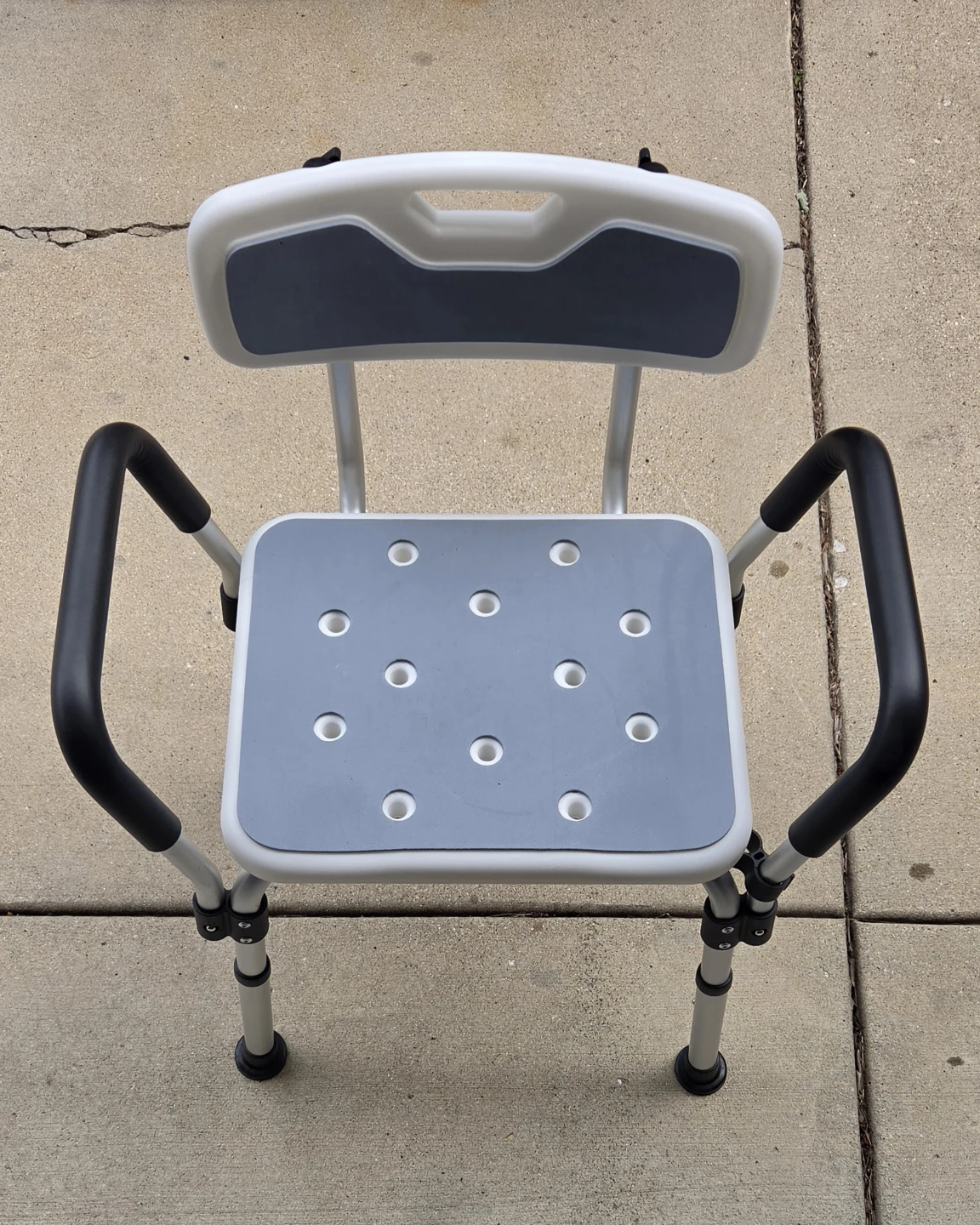 Aluminum Shower Chair in Gray with 6-Height Adjustable - photo 5