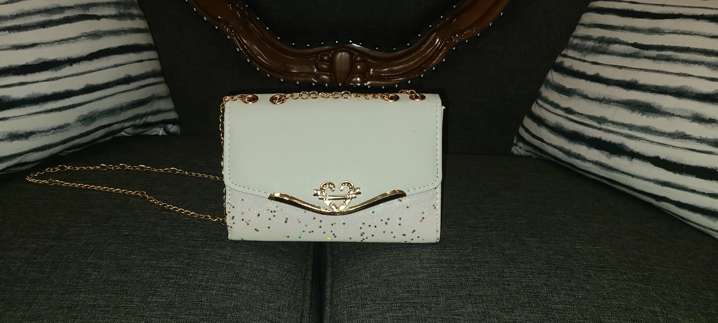 White Sparkly Chain Bag