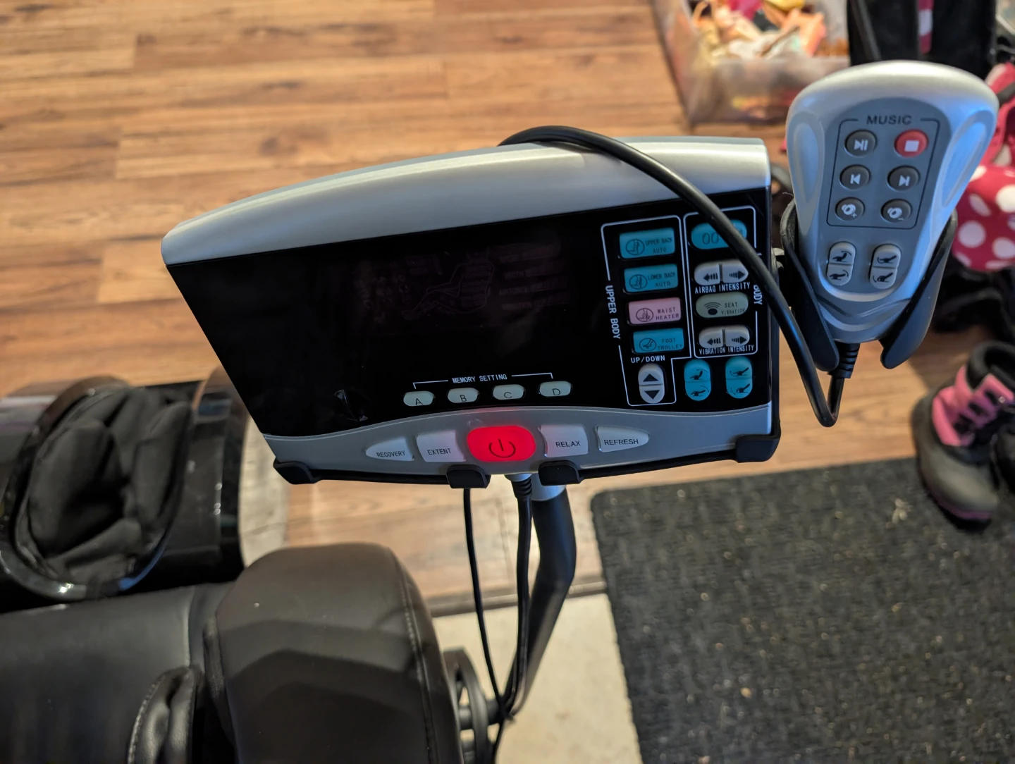 Black Massage Chair with Foot Rest - photo 3