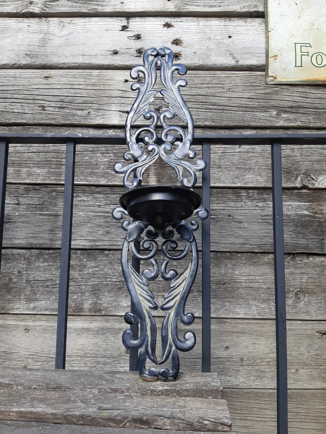Intriquite Ornate Cast Iron wall sconce / candle holder